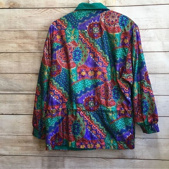 VINTAGE LAVON PETITES JEWEL TONES WINDBREAKER - Picture 6 of 6